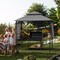 Patio BBQ Grill Gazebo Canopy with 2 Tier Roof and Adjustable Awnings